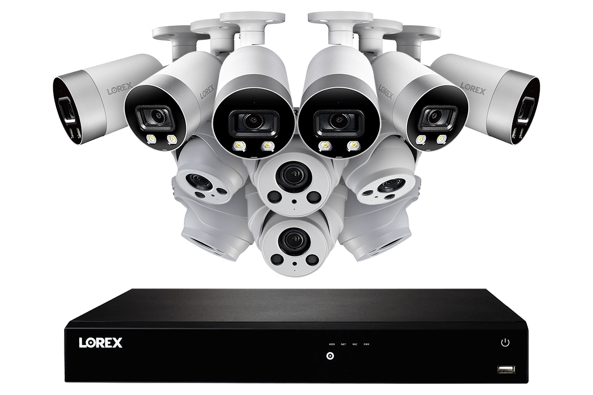 16-Channel 4K Ultra HD IP NVR System with Six Metal 4K (8MP) Smart  Deterrence Cameras and Six Metal 4K (8MP) Audio Varifocal Zoom Lens Cameras  | Lorex