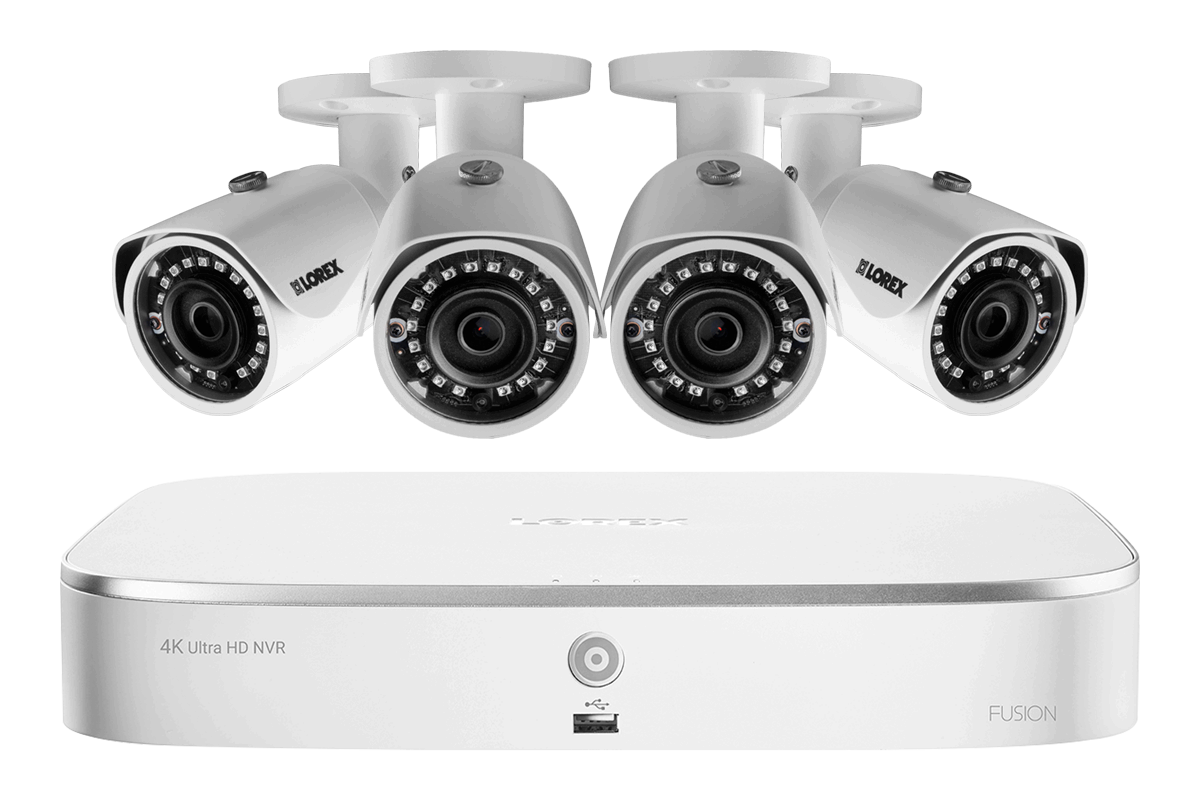 Home Security System with 4 IP Cameras 