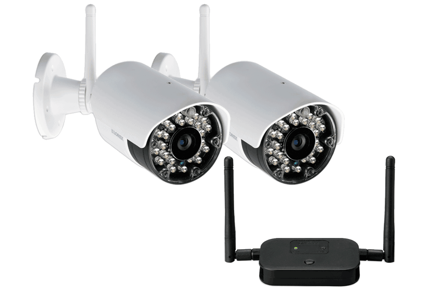 Wireless security cameras with dual 