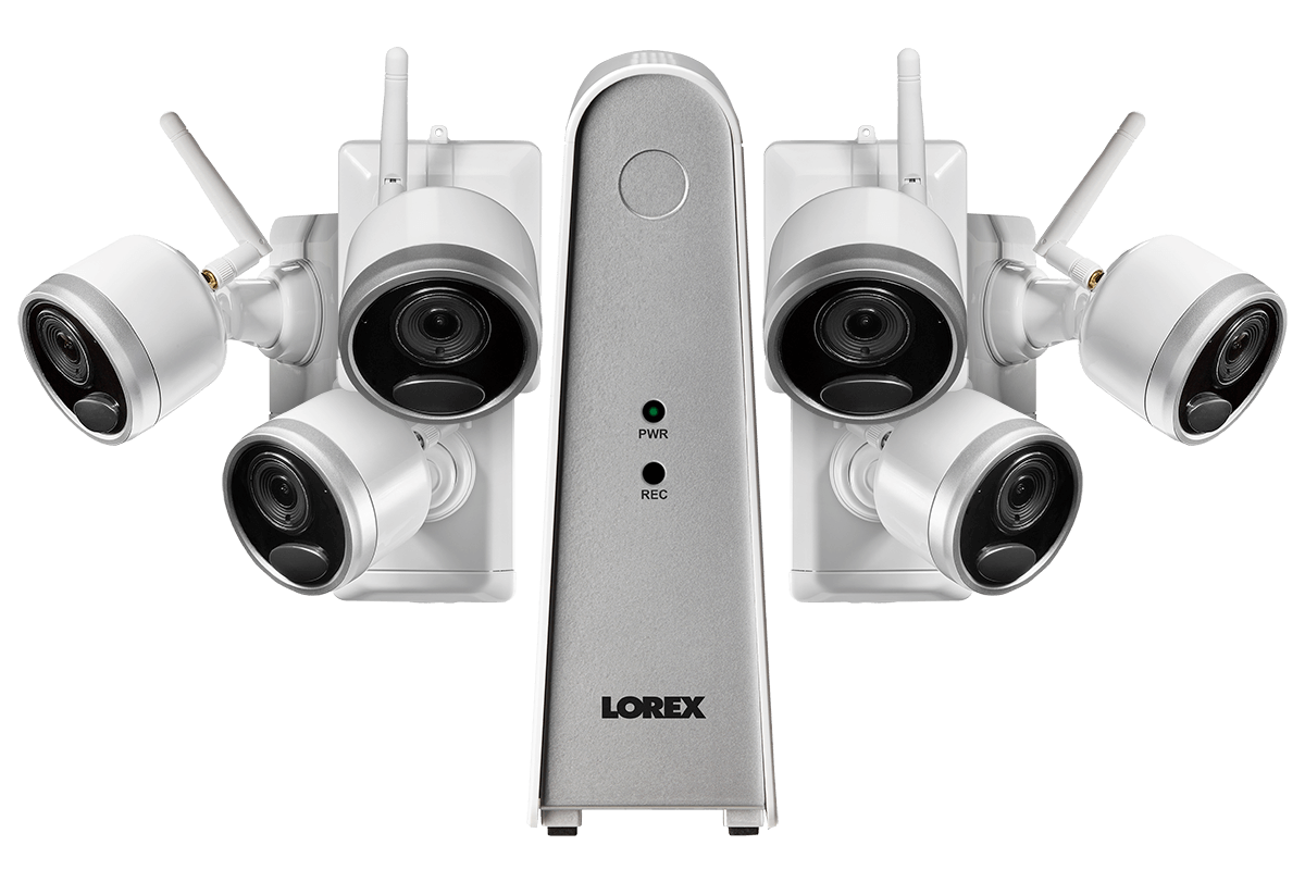 lorex hd 1080p wire free security camera system with 4 rechargeable night vision cameras