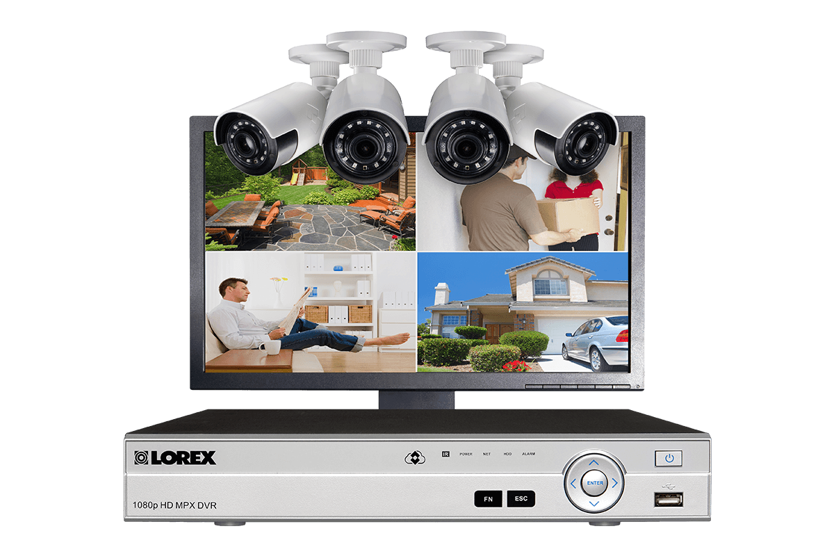 Home Security System with 4-Channel DVR 