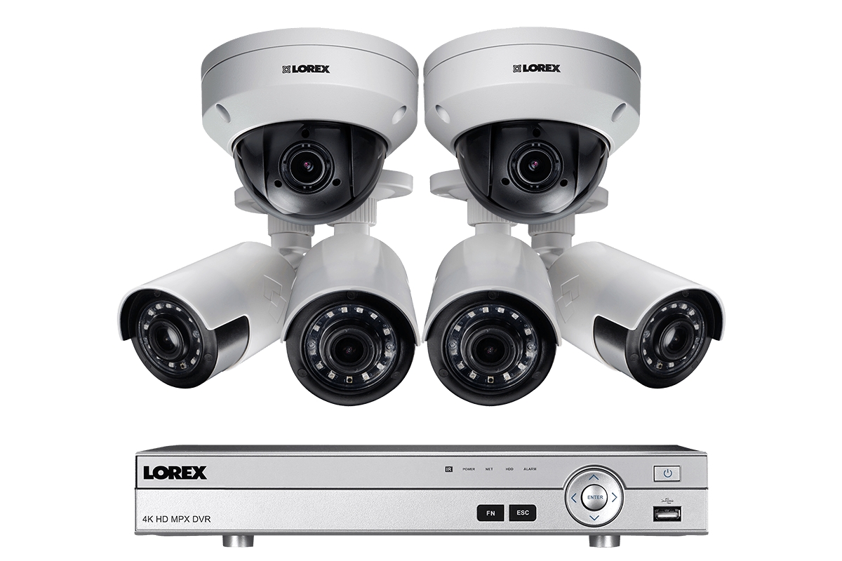 HD Home Security System featuring 4 Ultra Wide Angle Cameras and 2 PTZ  Outdoor 4x Zoom Cameras | Lorex