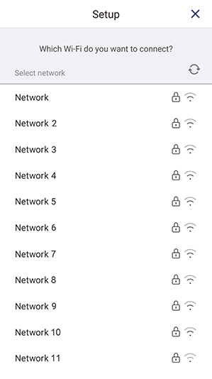 Select your W-Fi network